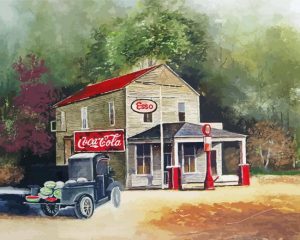 Old Esso Station Diamond Painting