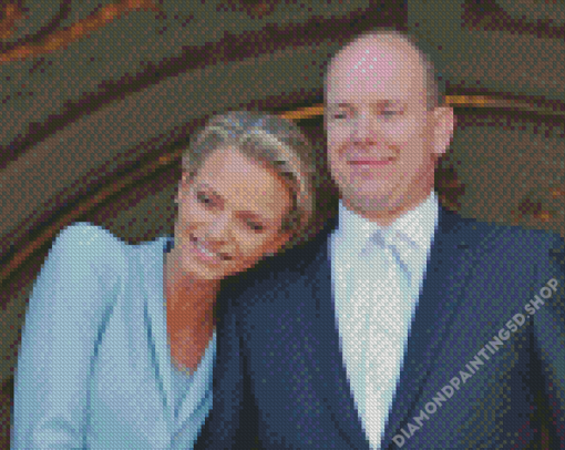Prince Albert And His Wife Princess Of Monaco Diamond Painting