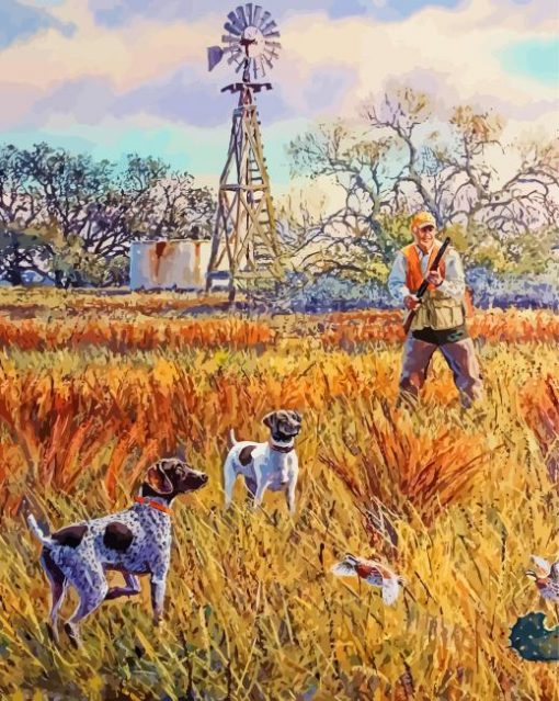 Quail Hunting Art Diamond Painting