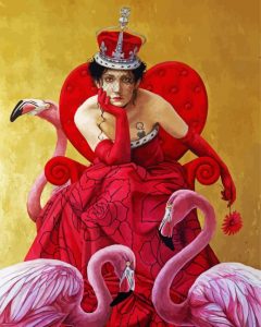 Queen Of Hearts And Flamingo Diamond Painting