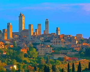 San Gimignano Buildings Diamond Painting