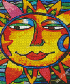 Sun Face Illustration Diamond Painting
