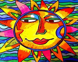 Sun Face Illustration Diamond Painting