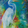 White Egret Illustration Diamond Painting