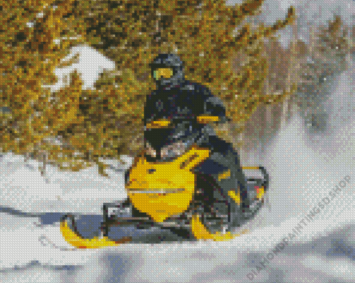 Yellow Ski Doo Diamond Painting