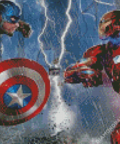 Aesthetic Captain America And Iron Man Diamond Painting