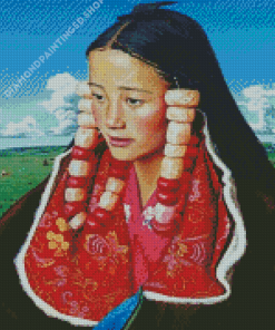 Aesthetic Tibet Girl Diamond Painting