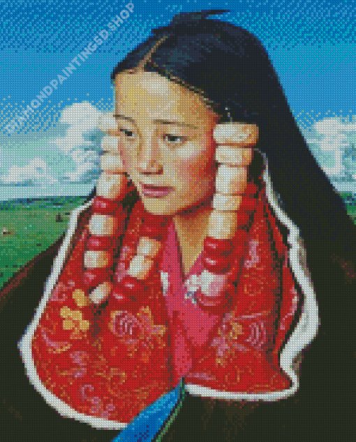 Aesthetic Tibet Girl Diamond Painting