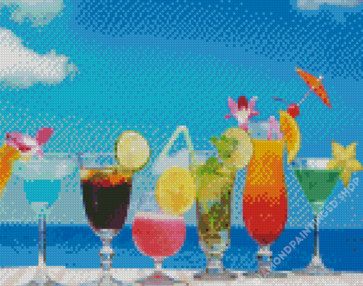 Aesthetic Tropical Drinks Diamond Painting