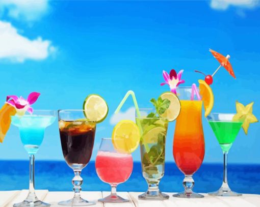 Aesthetic Tropical Drinks Diamond Painting