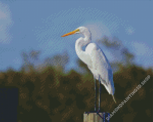 Aesthetic White Heron Diamond Painting