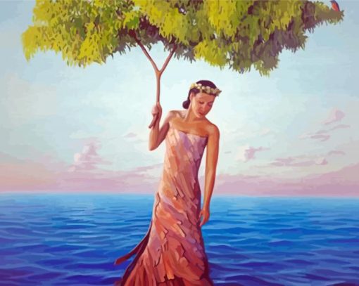 Aesthetic Beautiful Female Tree Diamond Painting