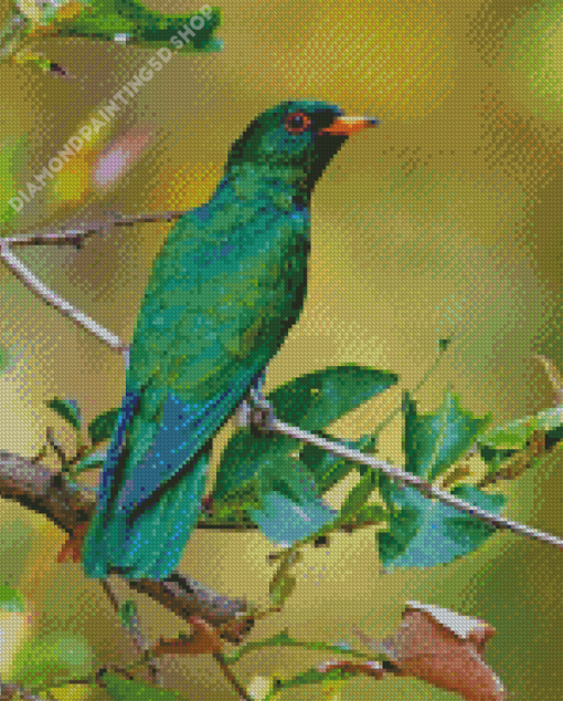Asian Emerald Cuckoo Diamond Painting