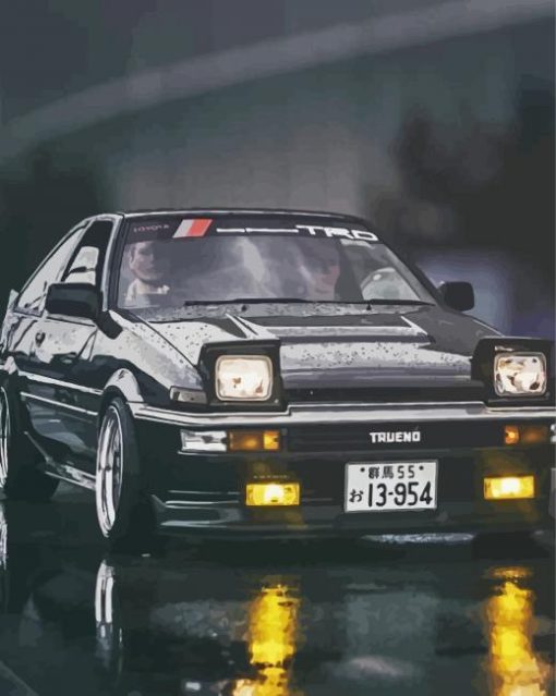 Black Toyota AE 86 Diamond Painting