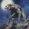 Lonely Mad Werewolf Diamond Painting