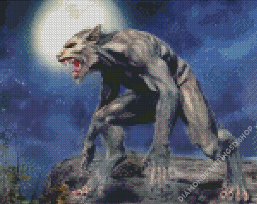 Lonely Mad Werewolf Diamond Painting