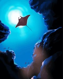 Mantaray Silhouette Diamond Painting