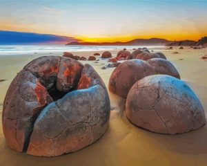 Moeraki Boulders Diamond Painting