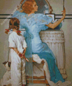 Mom And Daughter Rockwell Diamond Painting