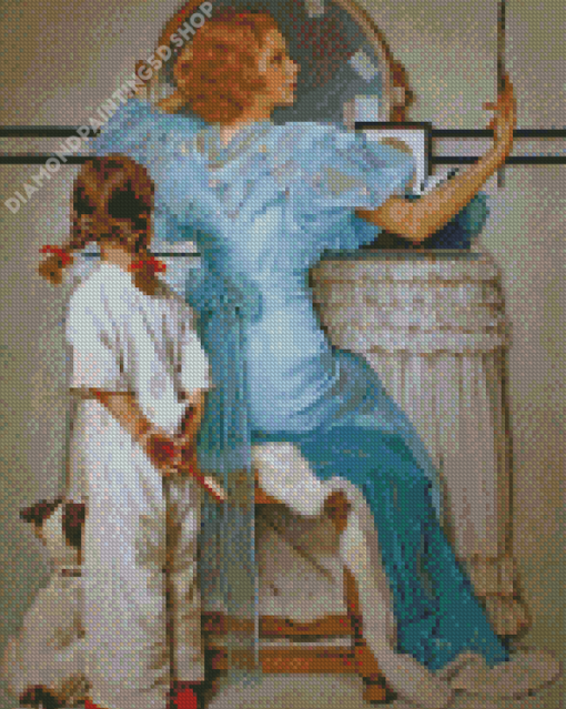 Mom And Daughter Rockwell Diamond Painting