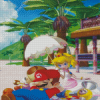 Paper Mario Characters On Beach Diamond Painting