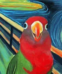 Red Lovebird Art Diamond Painting