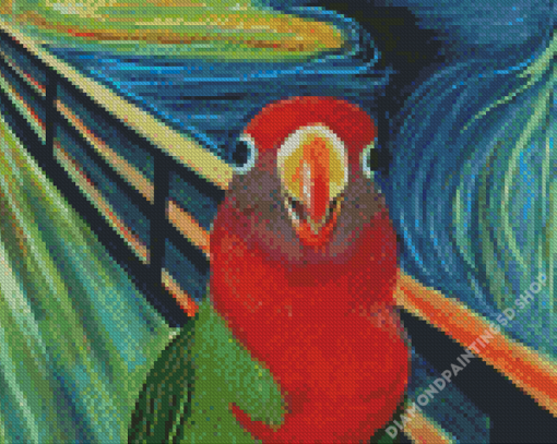 Red Lovebird Art Diamond Painting