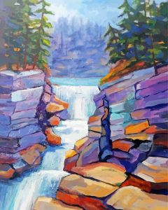 Rocky Mountain Waterfall Diamond Painting