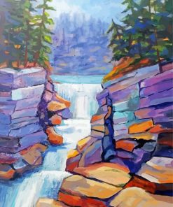 Rocky Mountain Waterfall Diamond Painting