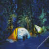 Snowy Forest And Camping Diamond Painting