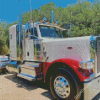 White Peterbilt Semi Truck Diamond Painting