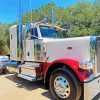 White Peterbilt Semi Truck Diamond Painting