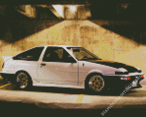 White Toyota AE86 Diamond Painting