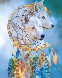 White Wolves Diamond Painting