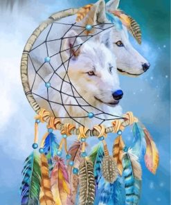 White Wolves Diamond Painting