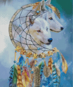 White Wolves Diamond Painting