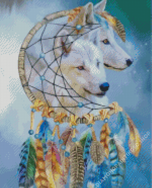 White Wolves Diamond Painting