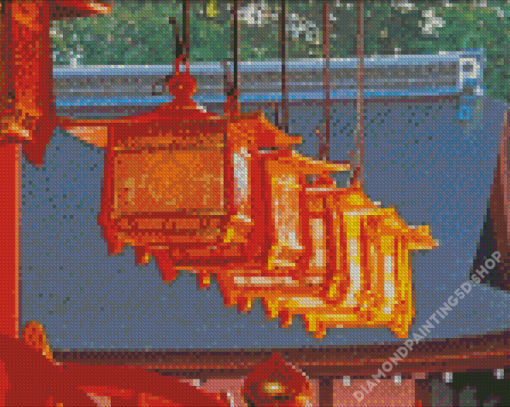 Wooden Japanese Lamp Diamond Painting