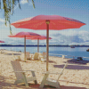 Chairs And Umbrellas At Toronto Beach Diamond Painting