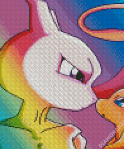 Mewtwo And Mew Diamond Painting