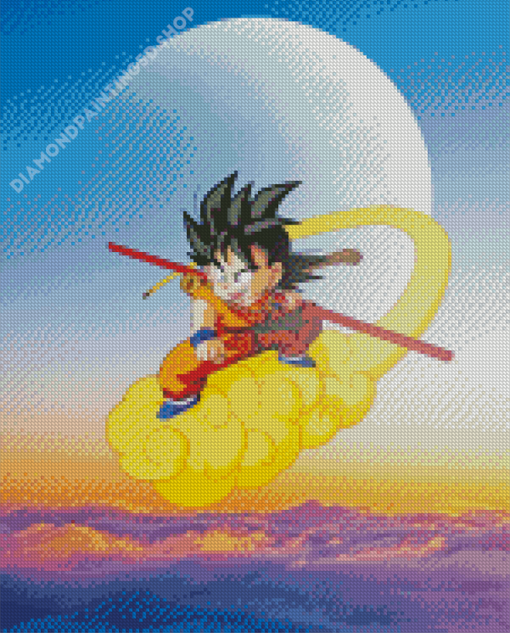 Dragon Ball Goku Flying Nimbus Diamond Painting