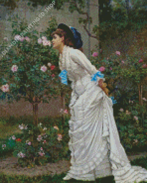 Girl And Roses By Auguste Toulmouche Diamond Painting