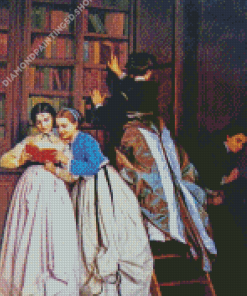 In The Library By Auguste Toulmouche Diamond Painting