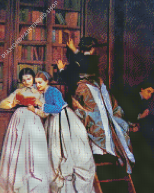 In The Library By Auguste Toulmouche Diamond Painting