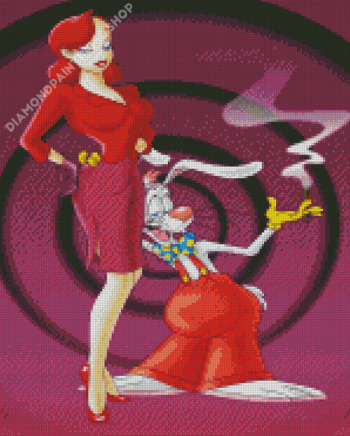 Jessica And Roger Rabbit Smoking Diamond Painting