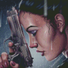 Lady With Gun Art Diamond Painting