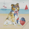 Patriotic Dog In Beach Diamond Painting