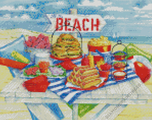 Picnic On The Beach Diamond Painting