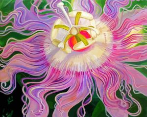 Pink Passion Flower Plant Diamond Painting