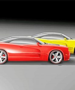 Red And Yellow 2010 Dodge Charger Diamond Painting